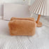 Cute Plush Makeup Bag for Women Zipper Large Solid Color Cosmetic Bag Travel Make Up Toiletry Bag Washing Pouch Plush Pen Pouch